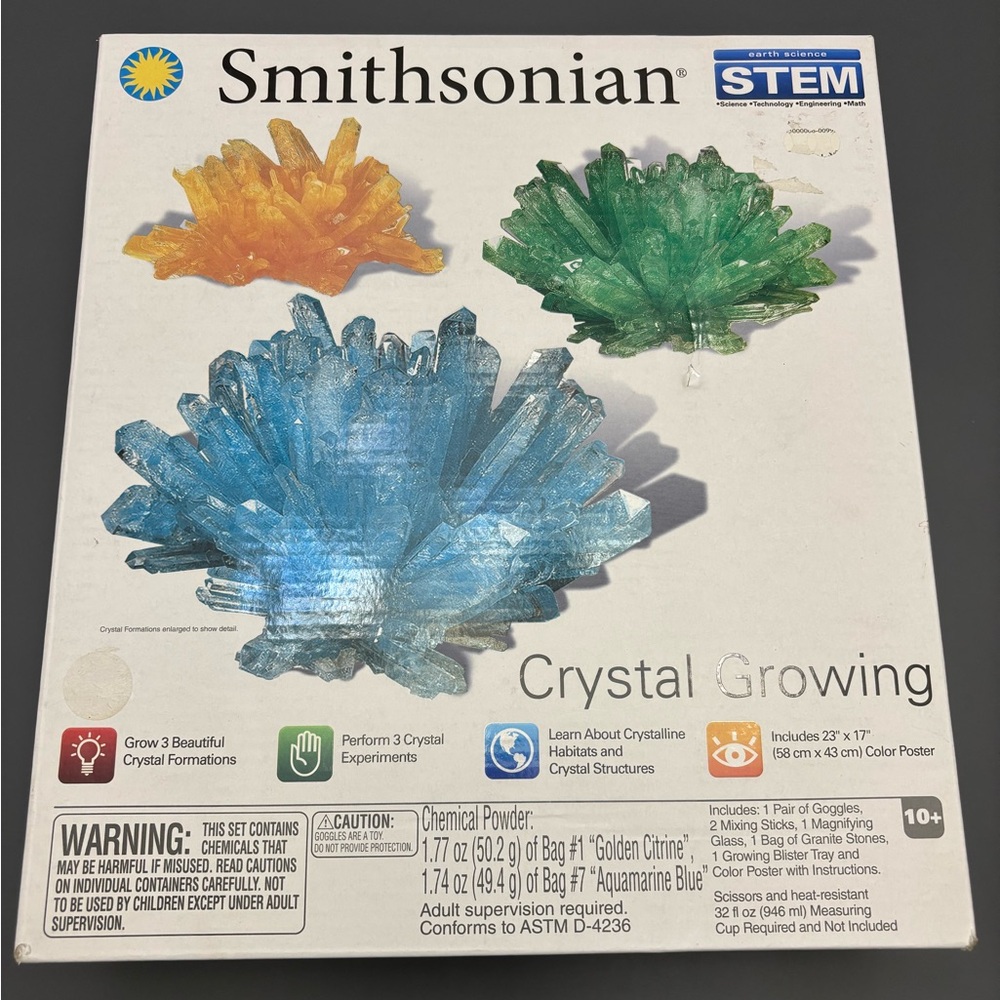Crystal Growing Kit Smithsonian earth science STEM Educational Activities -New